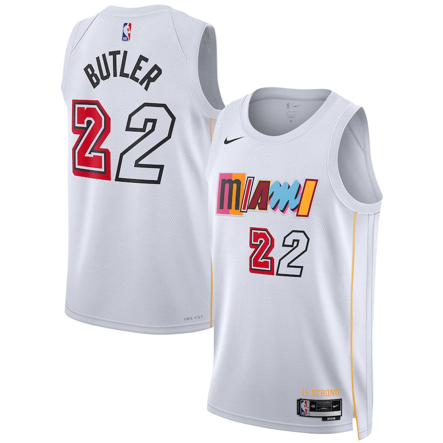 Men Miami Heat #22 Jimmy Butler Nike White City Edition 2022-23 Swingman NBA Jersey->youth nba jersey->Youth Jersey
